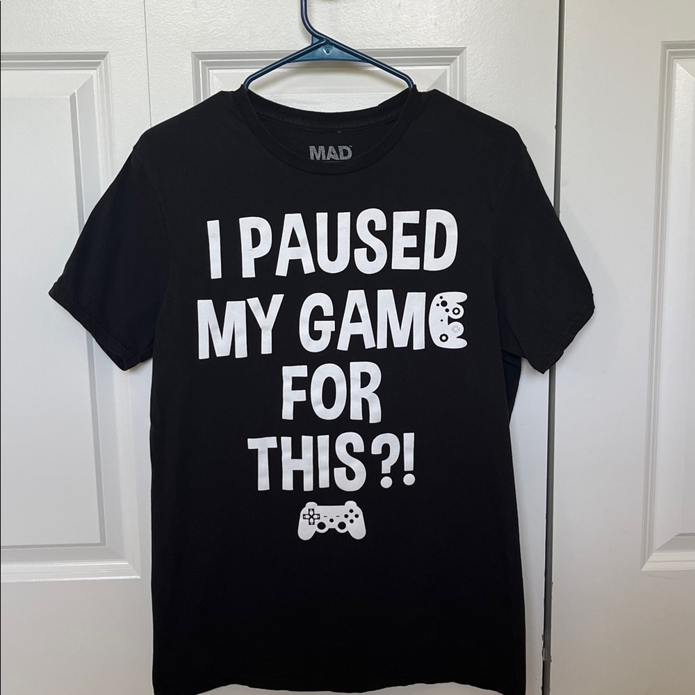 MAD Engine Black Gamer Tee with White Print